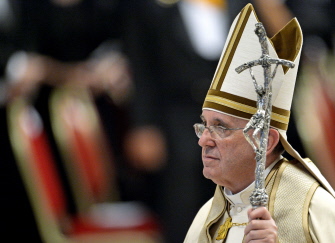 El papa Francisco, hoy, en la basílica de San Pedro en el Vaticano