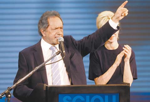 Daniel Scioli, candidato del oficialista Frente para la Victoria.