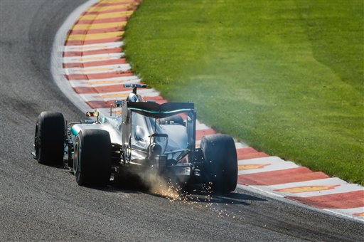 Lewis Hamilton durante las pruebas de Bélgica 