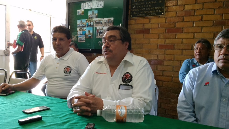 Carlos Pavón Campos, líder Nacional del Sindicato Minero Metalúrgico Frente. 