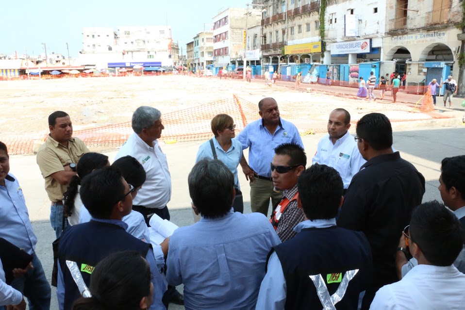 Personal de Obras Públicas recorrió el lugar de la obra.