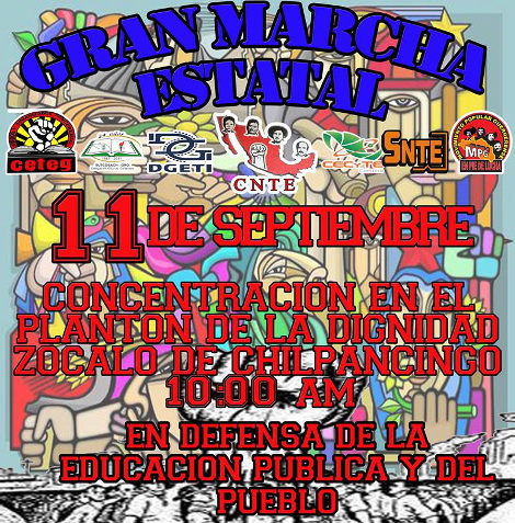 La CETEG marchará en una semana. 