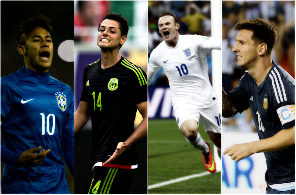Neymar, 'Chicharito', Rooney y Messi