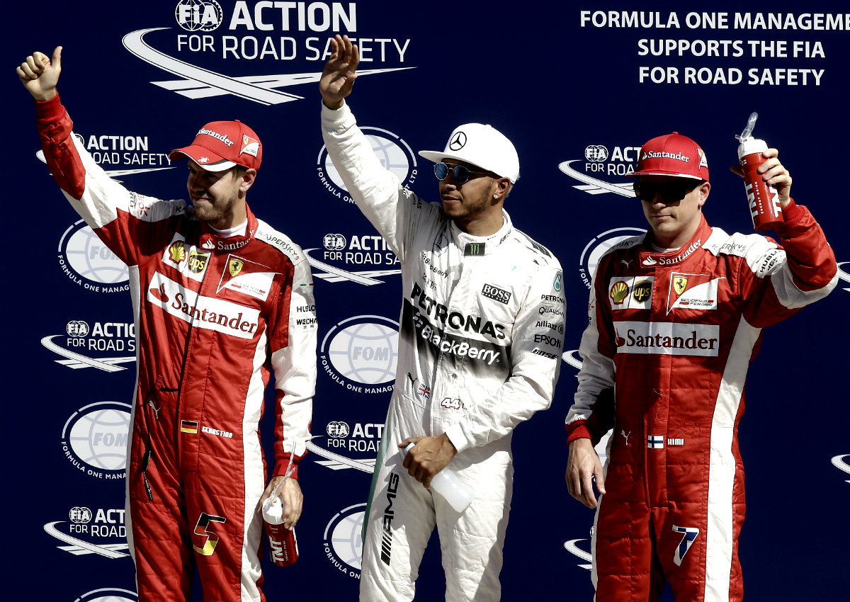 Vettel, Hamilton y Kimi, top 3 de Italia