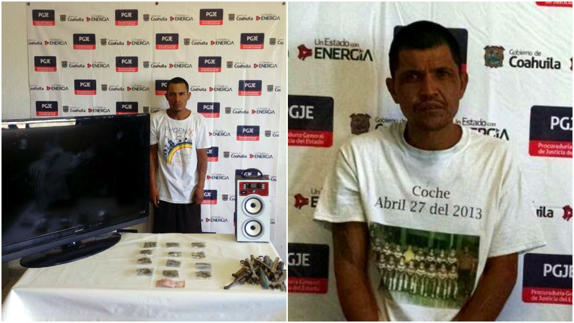 Detenidos con droga y artículos robados.