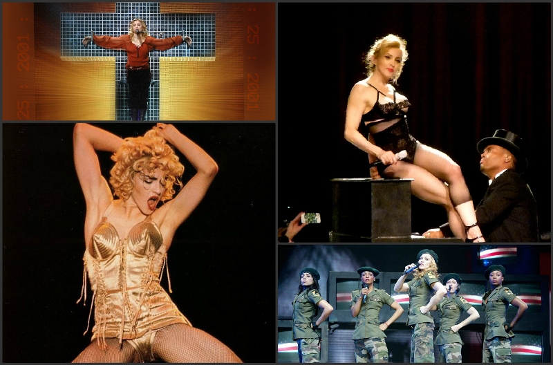 Madonna en su diferentes giras. 