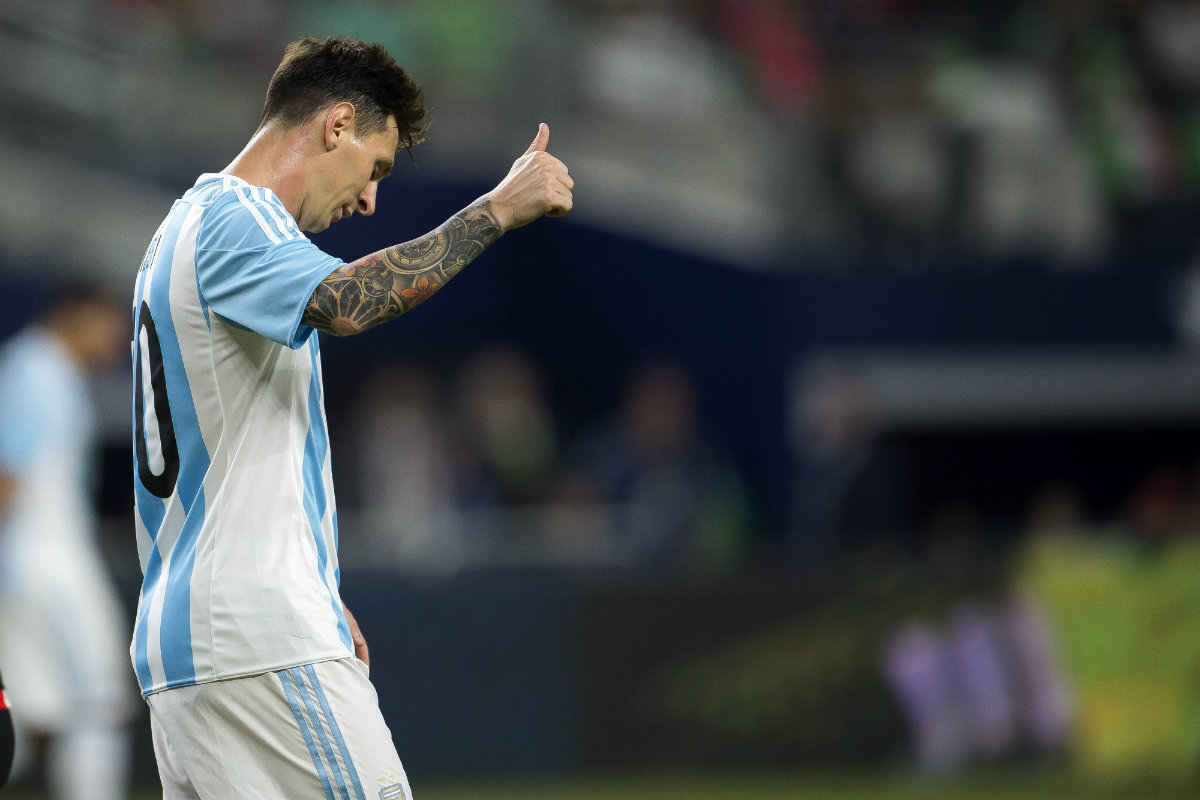 Messi en el duelo frente a México 