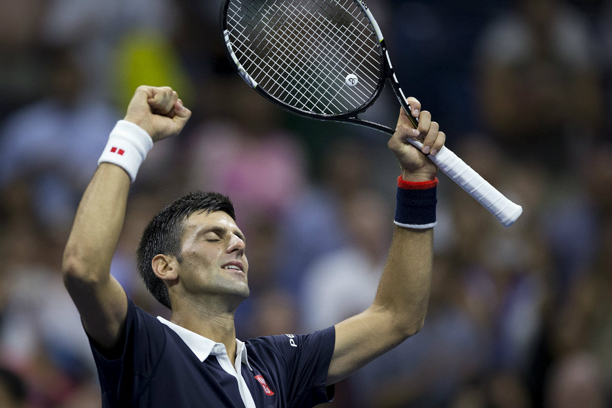Djokovic celebra la victoria 