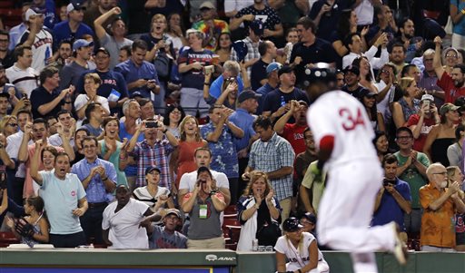 Base de David Ortiz en el partido frente a Toronto en el Fenway Park  