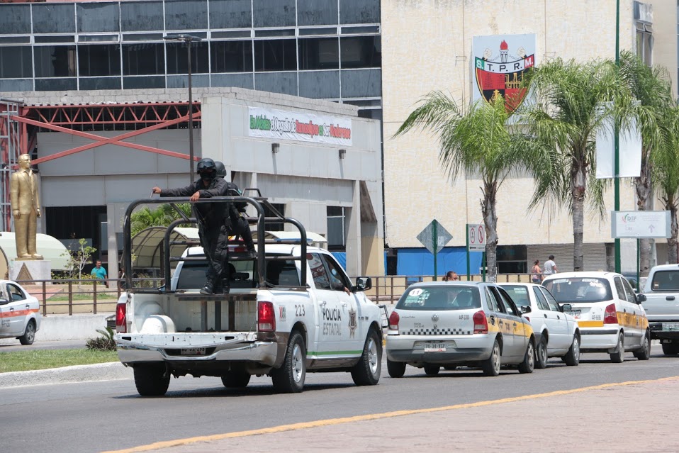 Elementos de la Policía Estatal Fuerza Tamaulipas.
