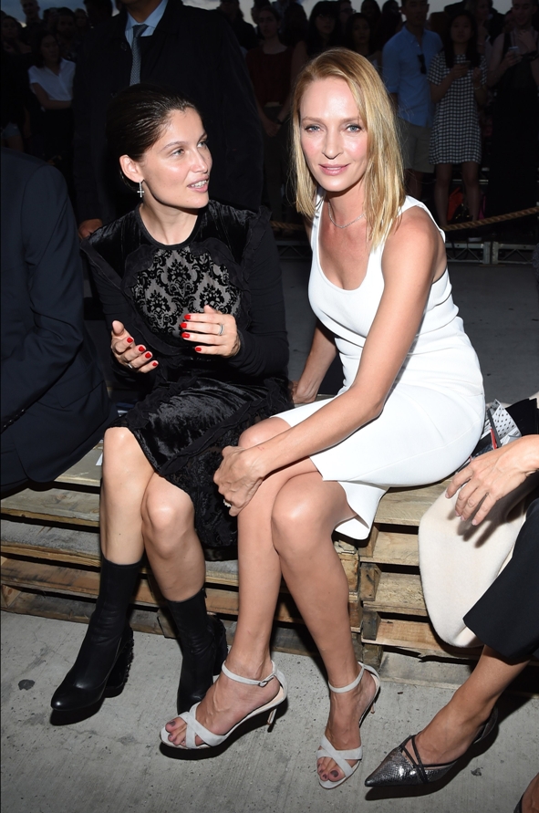 Laetitia Casta y Uma Thurman en la semana de la moda en Nueva York. 