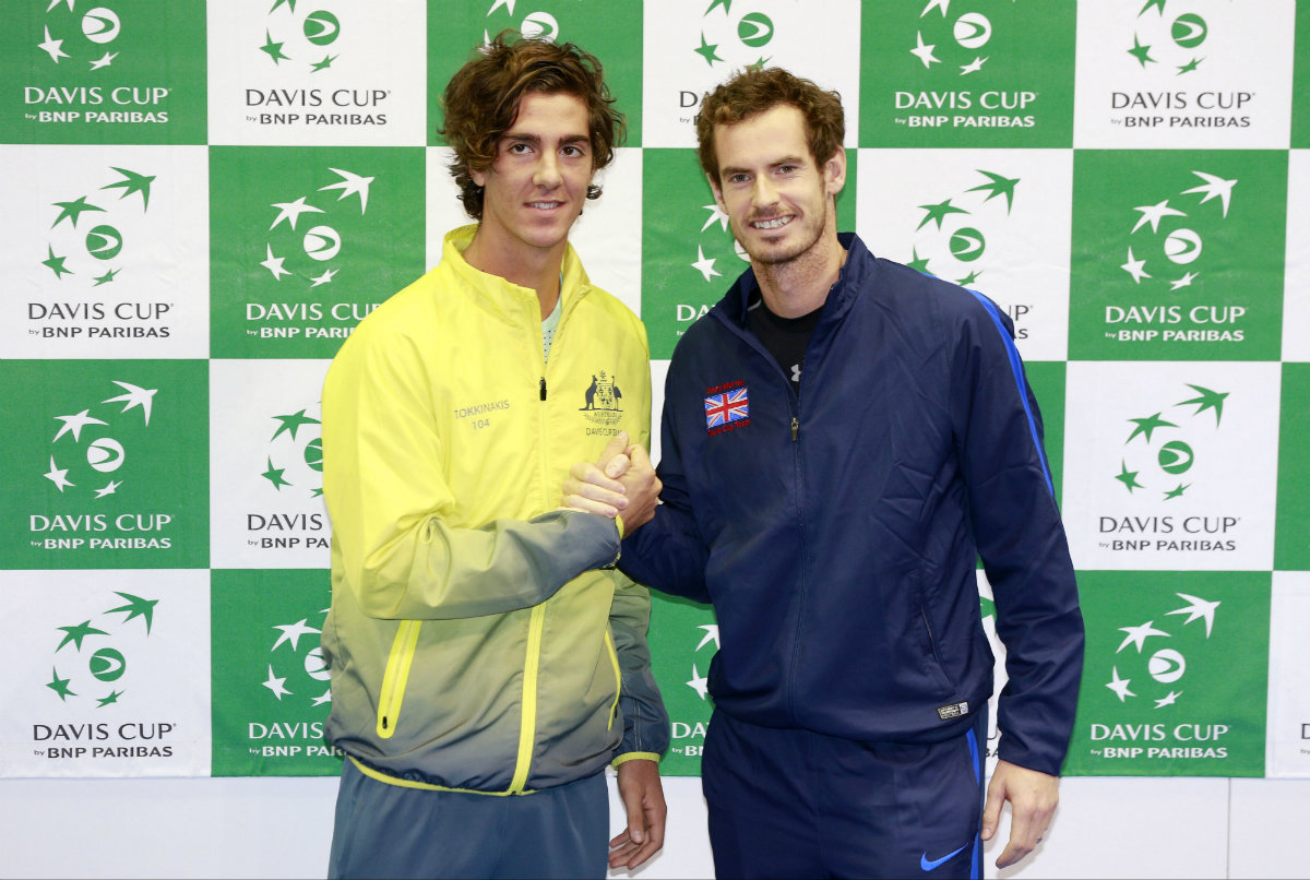 Andy Murray ante Thanasi Kokkinakis, previo al encuentro de semifinal de la Copa Davis 