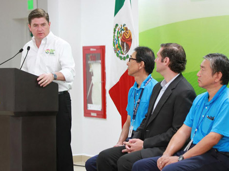 El gobernador Rodrigo Medina asistió a la inauguración de la primera etapa de la planta de Hamaden México en el Interpuerto Monterrey.