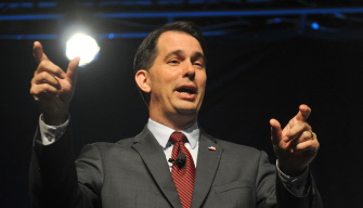 Scott Walker, en un reciente acto de la Iowa Faith & Freedom Coalition en Des Moines, Iowa
