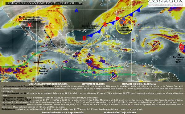 Los canales de baja presión que se presentan provocarán fuertes lluvias. 