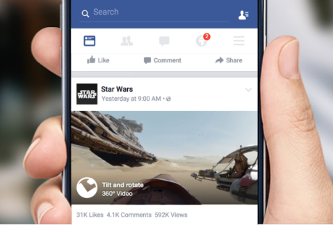 Facebook soportará videos en 360°.
