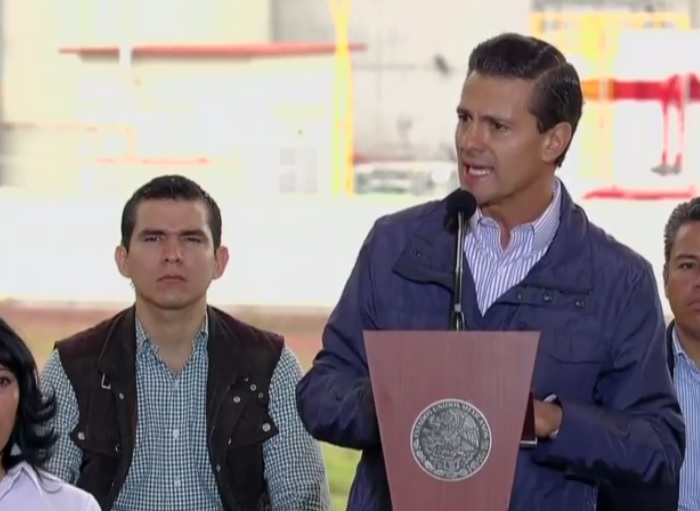 El presidente Enrique Peña Nieto durante la inauguración de la central geotermoeléctrica Azufres III, fase 1.