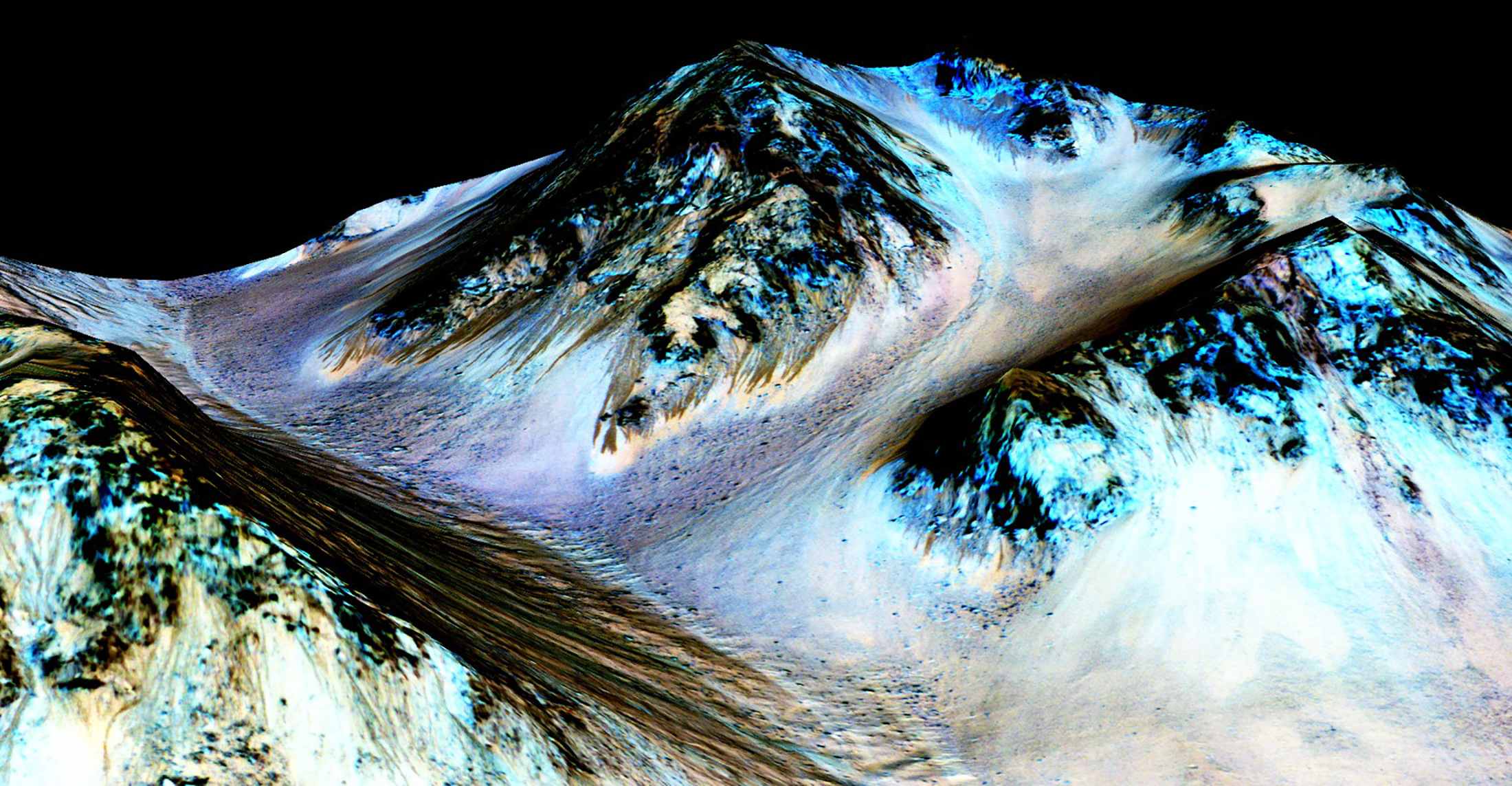 La NASA encontró agua en Marte.