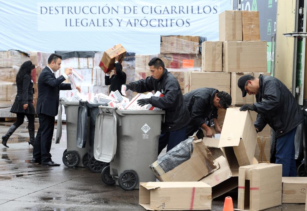 La destrucción de los cigarros se realizó en las instalaciones de la Bodega de Objetos de Delito de la PGR.