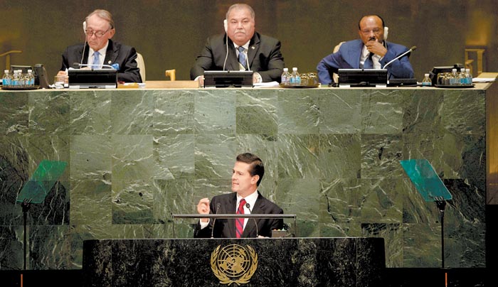 El Presidente durante su participación en la cumbre de la ONU.