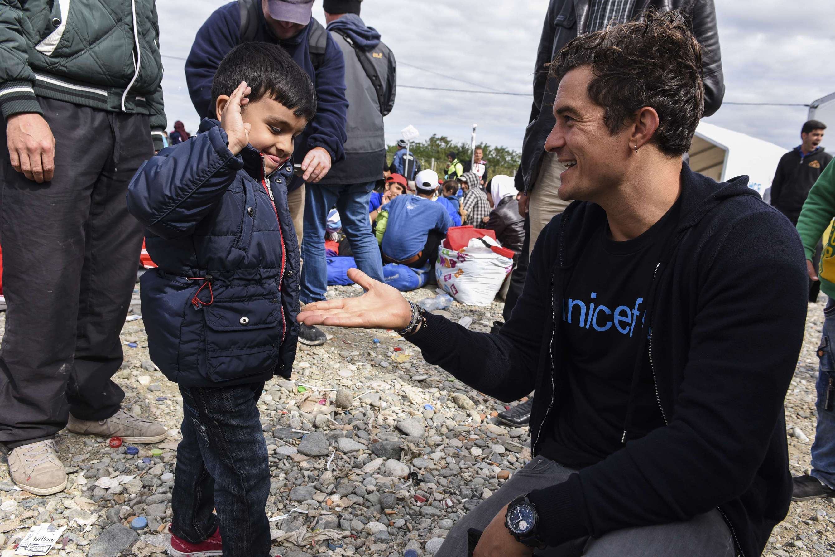 Orlando Bloom convivió con los niños.