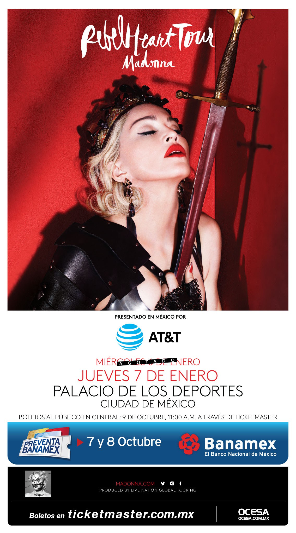 Madonna dará dos conciertos en México. 