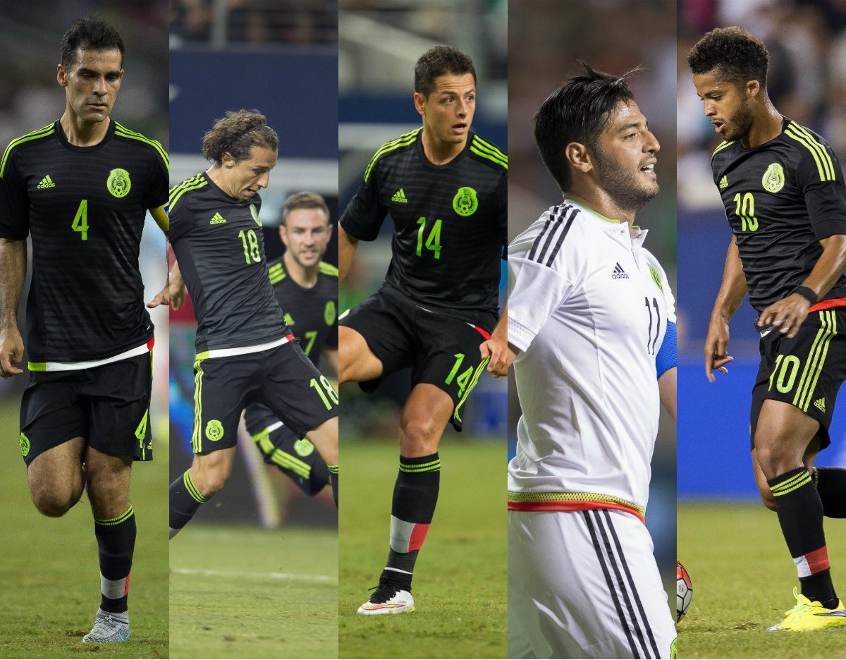 Rafael Márquez, Andrés Guardado, Javier Hernández, Carlos Vela y Giovani dos Santos 