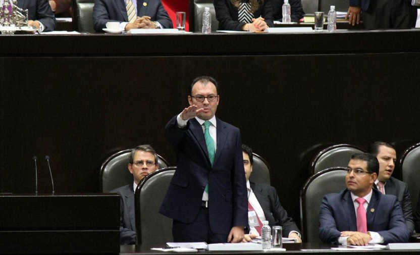 El secretario de Hacienda, Luis Videgaray, al comparecer en la Cámara de Diputados.