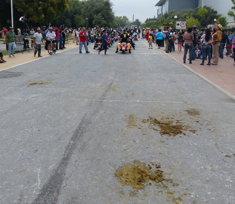 Horas después de la cabalgata, los rastros de la misma aún quedaban en el parque.