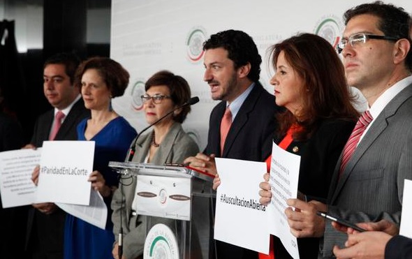 Conferencia de prensa en el Senado sobre petición para integración de la SCJN.