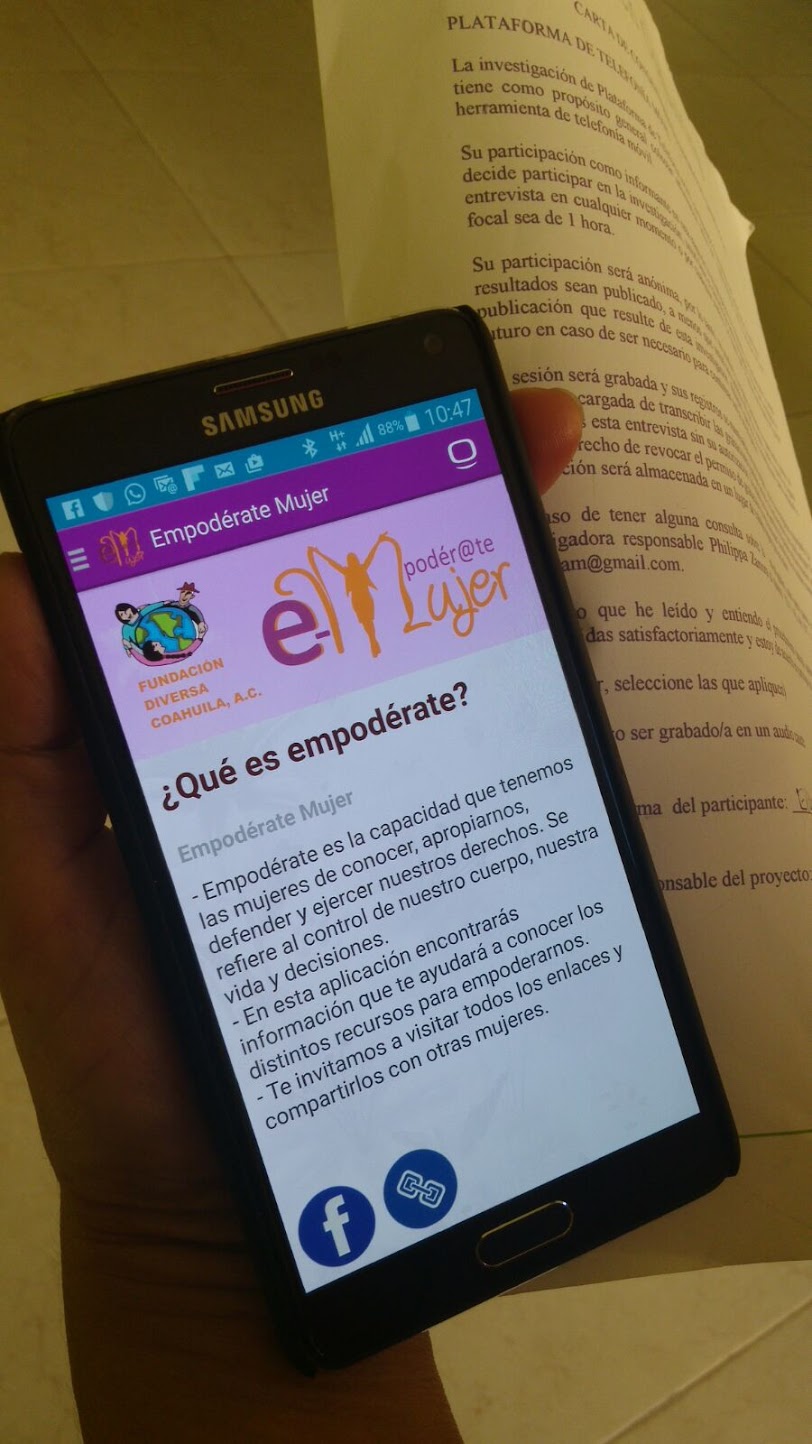 La app contiene capacitación y orientación para las mujeres.