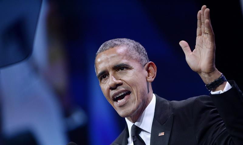 Barack Obama, durante su intervención en el 38 aniversario de la gala de los Premios del Instituto del Caucus Hispano, hoy en Washington DC 