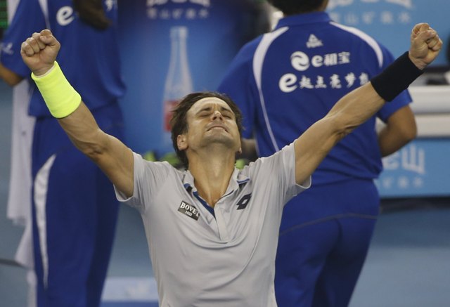 David Ferrer festeja su triunfo
