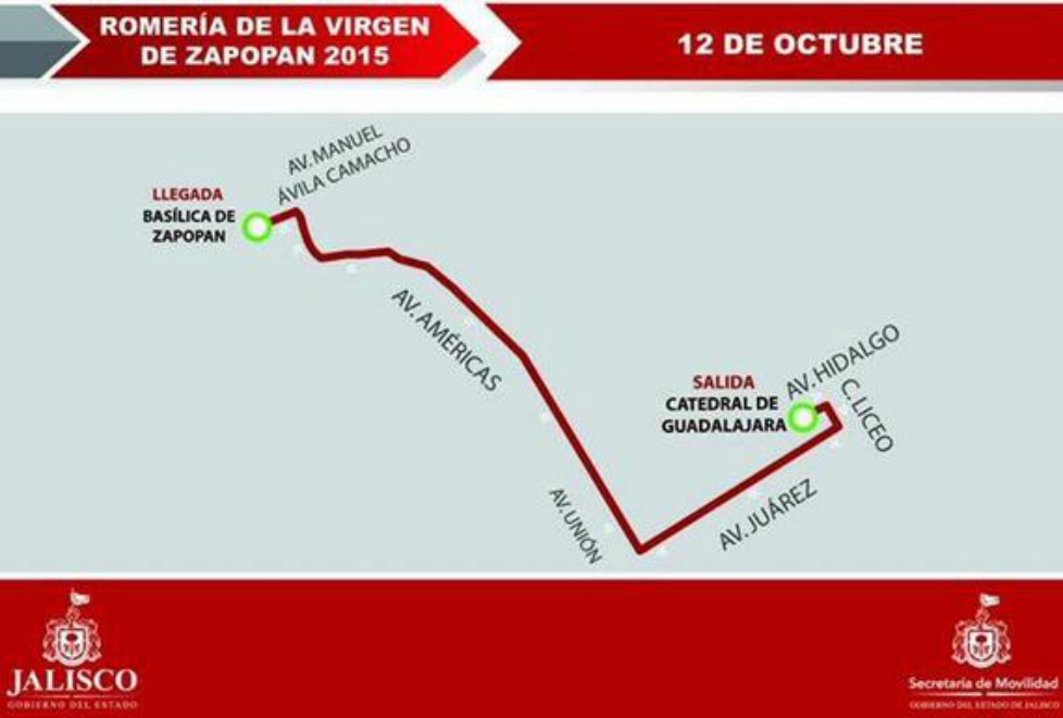 Recorrido de la peregrinación por La Romería. 