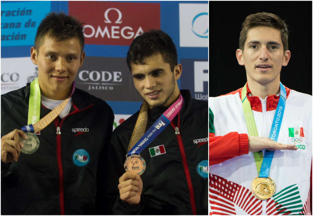 Germán Sánchez e Iván García (clavados) y Saúl Gutiérrez (taekwondo)