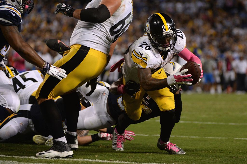 Le'Veon Bell en la última jugada del partido 