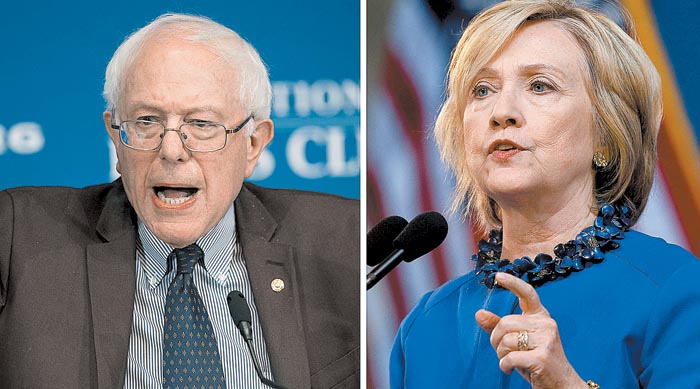 El senador Bernie Sanders va segundo en las encuestas con 25.4% de apoyo, detrás de la ex primera dama que suma ahora 42%. 