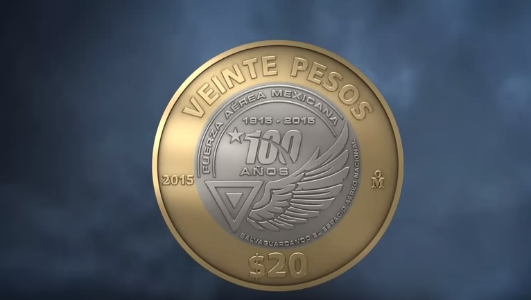 La moneda está forjada en una pieza bimetálica de bronce con proníquel, 