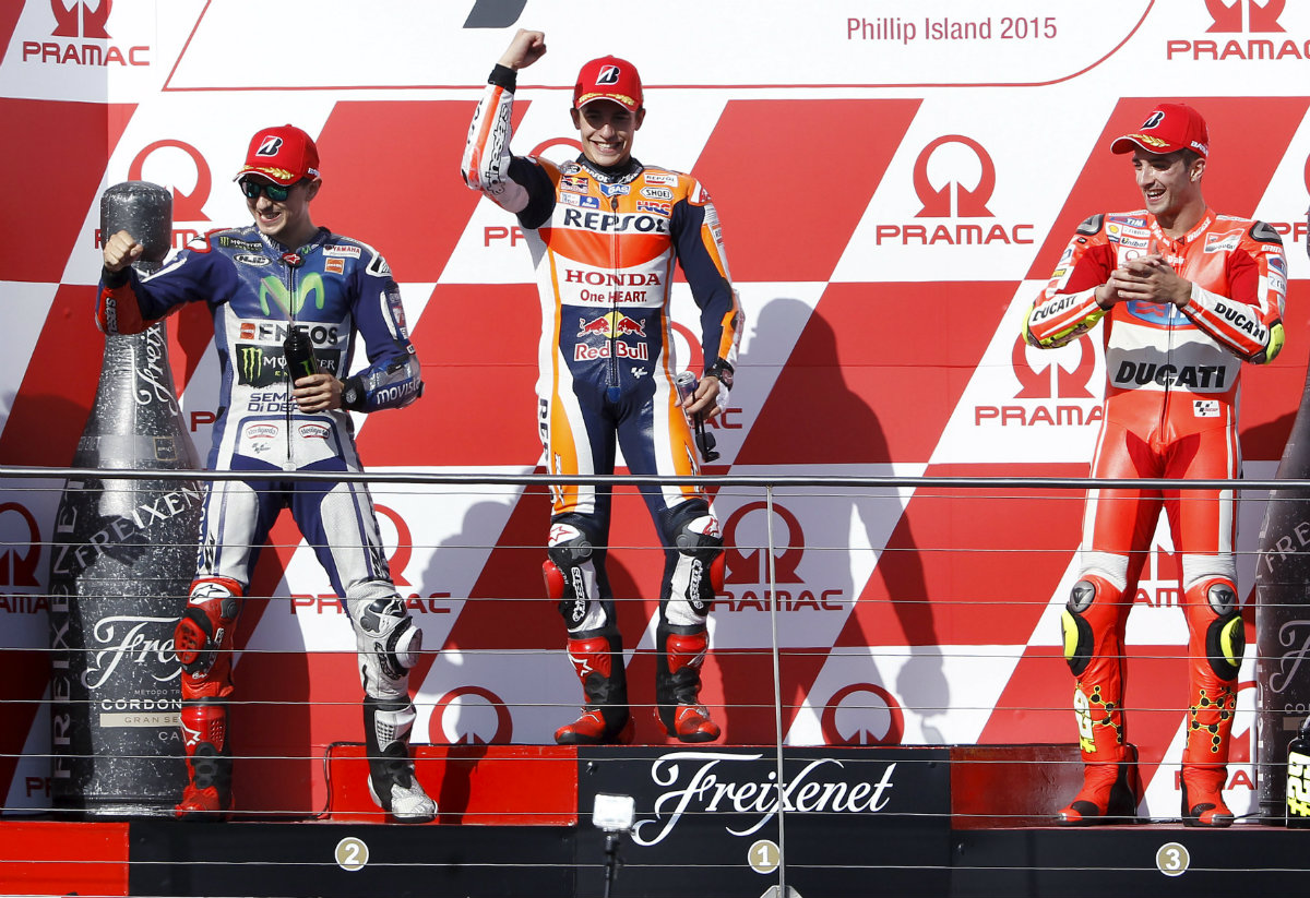 Marc Márquez en el podio 
