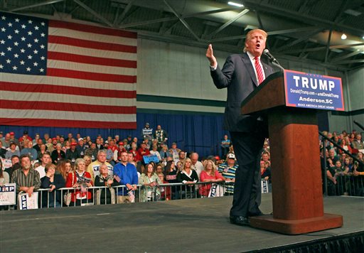 Donald Trump, durante su intervención hoy en un mitin en Anderson, Carolina del Sur