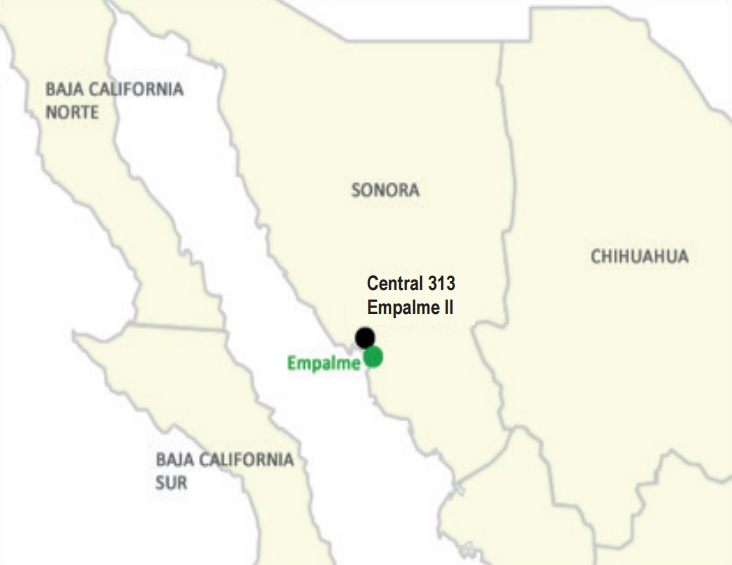 Ubicación geográfica de la Central de Ciclo Combinado Empalme II.