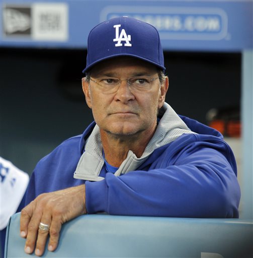 Don Mattingly durante el juego de Dodgers ante Padres de San Diego 