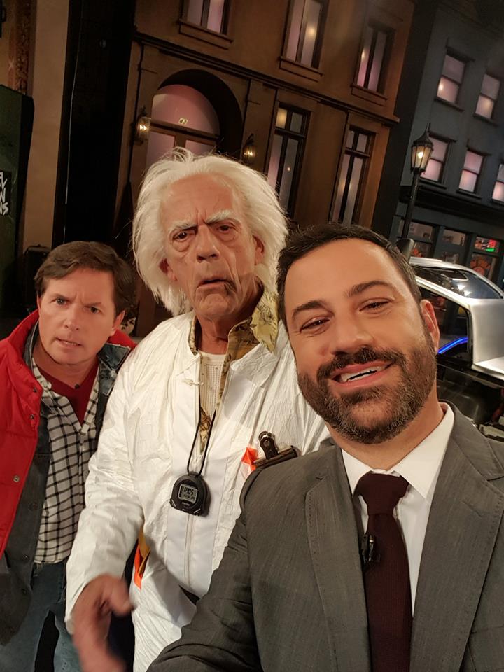 La 'selfie' de Mary y el Doc con Jimmy Kimmel. 
