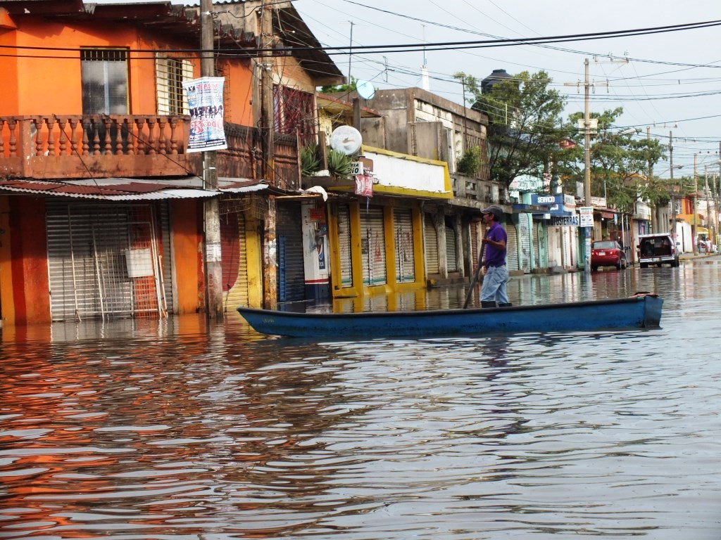 Inundación en Minatitlán, al sur de Veracruz.