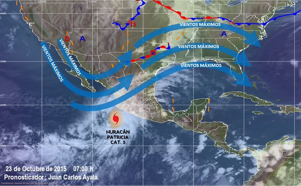 "Patricia" tocará tierra entre las 17:00 y las 18:00 horas en Jalisco