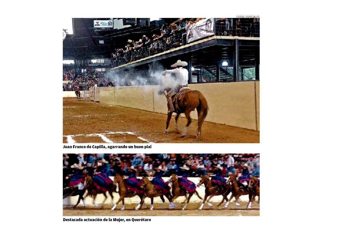 Juan Franco de Capilla, agarrando un buen pial