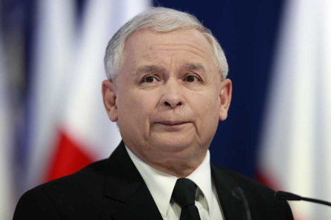  El líder de Derecho y Justicia, Jaroslaw Kaczynski, durante una rueda de prensa en Varsovia en 2011
