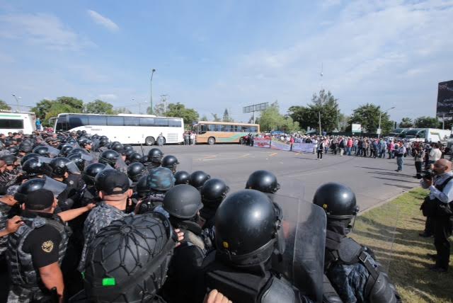 Antimotines arribó al lugar para controlas a los manifestantes