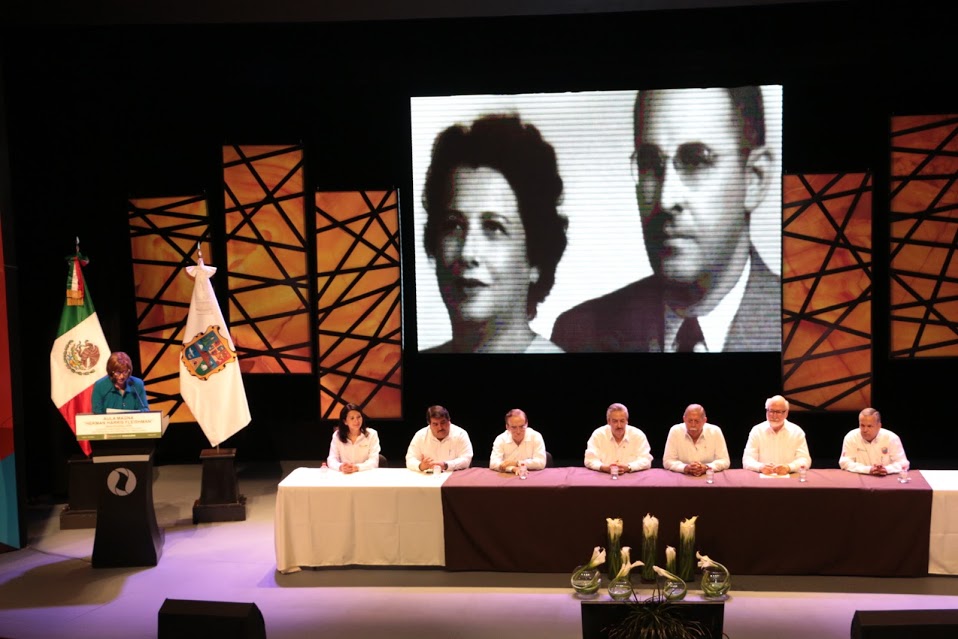 Inauguración del aula magna 'Herman Harris Fleishman' de la Universidad Autónoma de Tamaulipas.