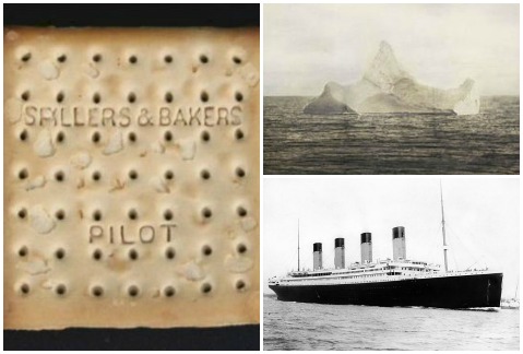 La galleta, la foto del iceberg y el Titanic